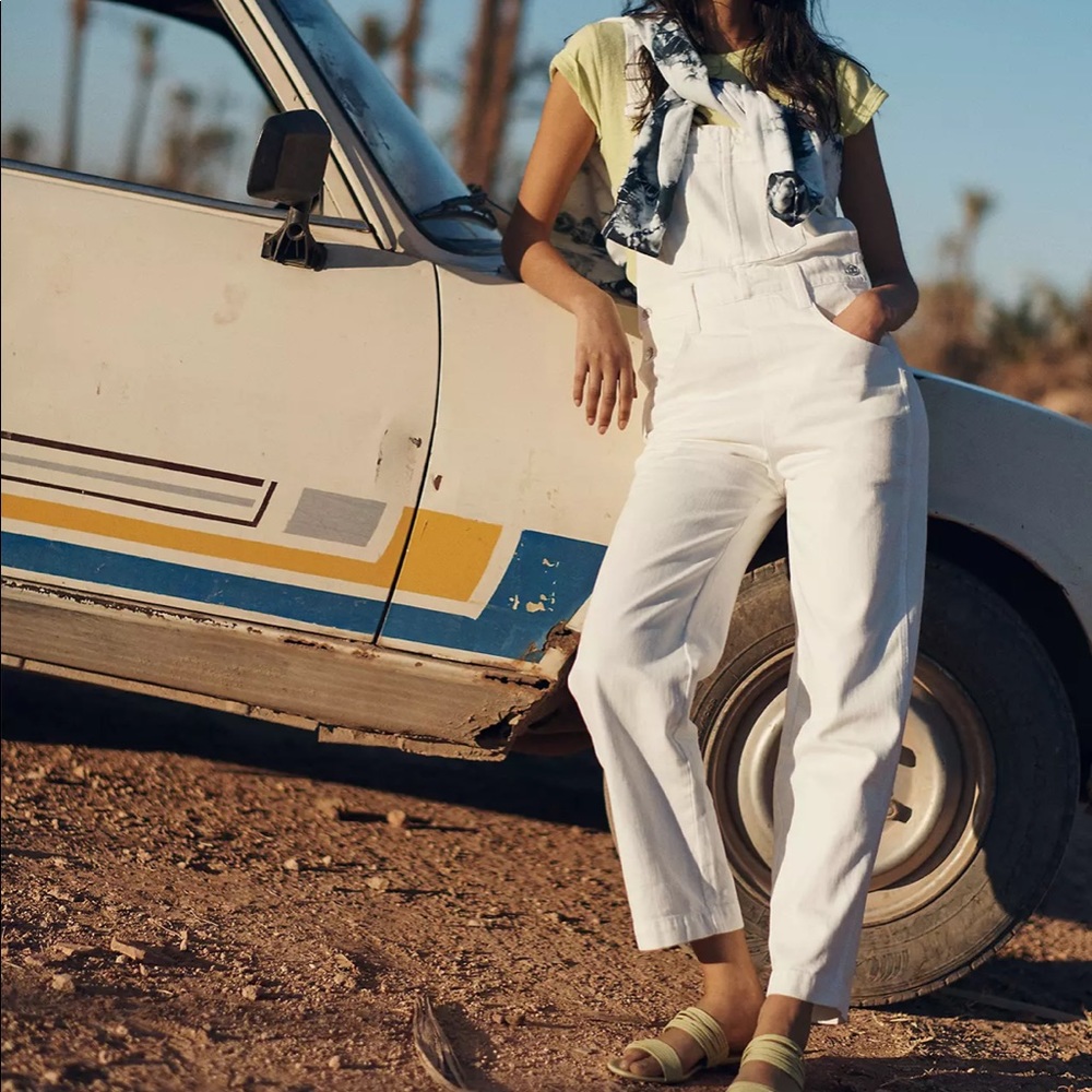 MADEWELL Straight-Leg Overalls in Tile White
